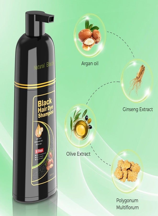 BELEZALIB Black Hair Dye Shampoo for Woman & Man, Argan Hair Color Shampoo 3 in 1, Semi-Permanent Gray Hair Coverage, Mild Formula, Lasts 30 Days(16.90 oz) - Image 4